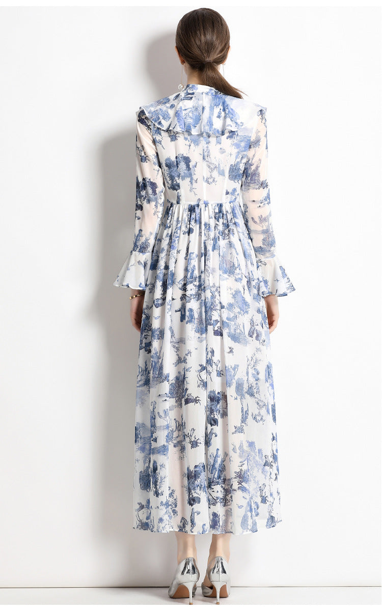 Ink Print Shirt Dress