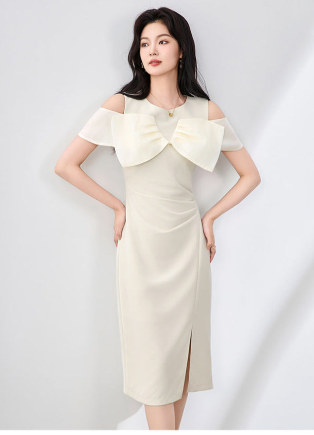 Summer Elegance Bow-Tie Midi Dress
