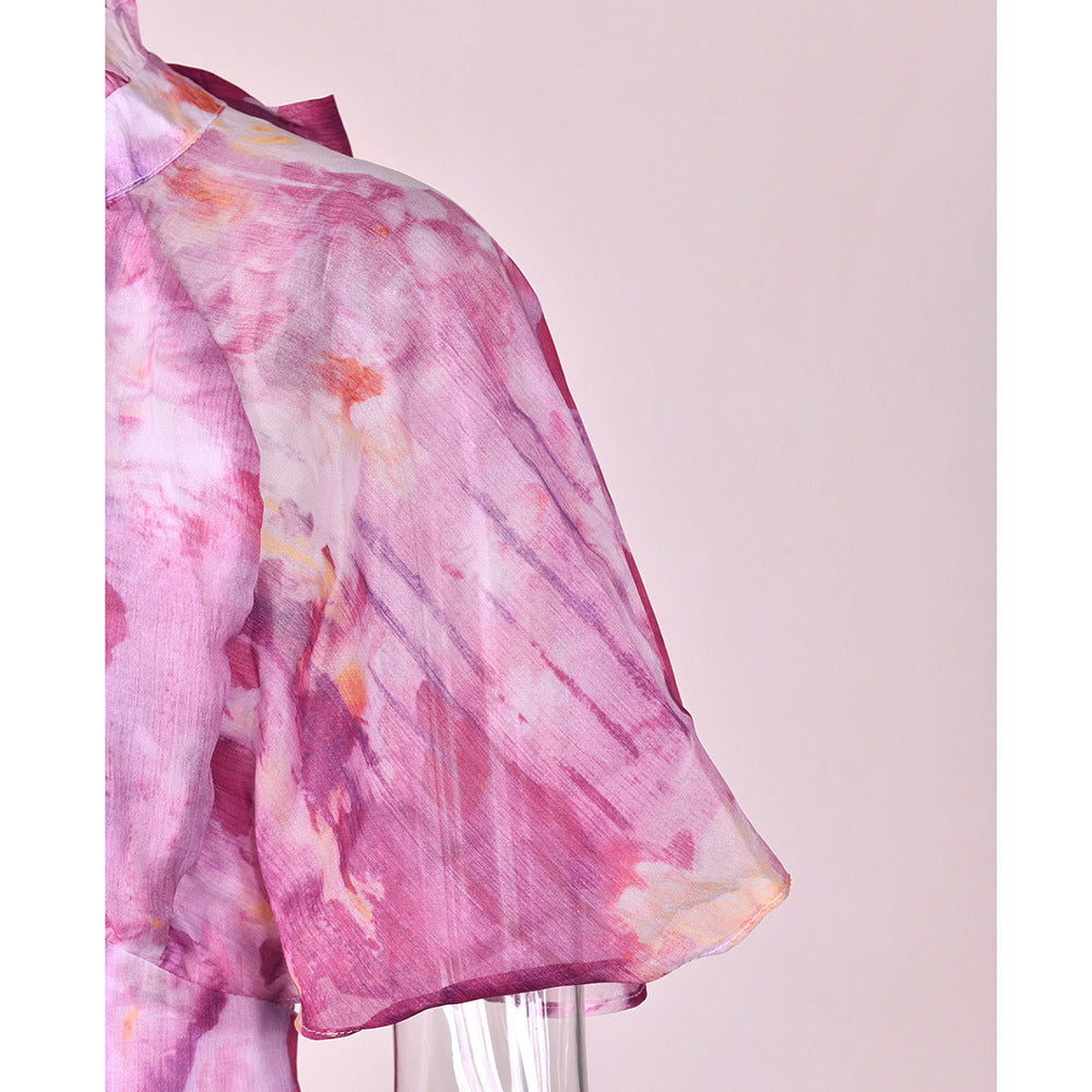 "Sea of Flowers" Backless Midi Dress – Romantic Vintage Charm