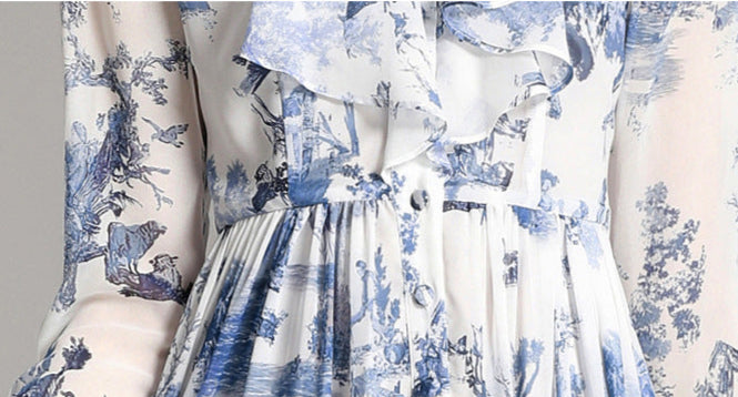 Ink Print Shirt Dress