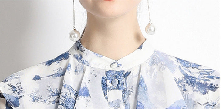 Ink Print Shirt Dress