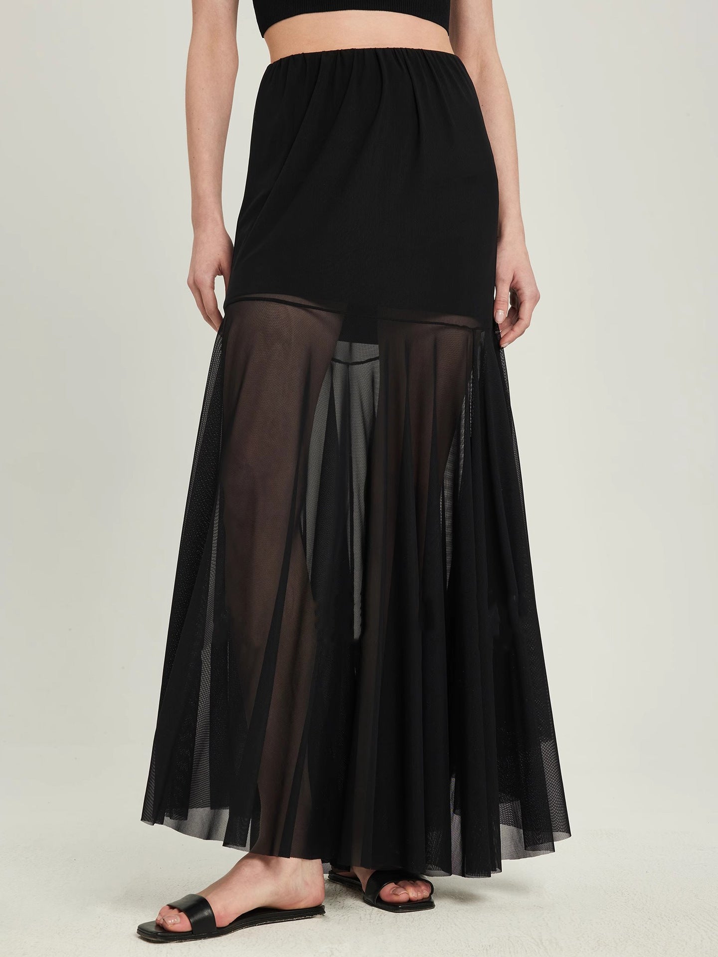 Urban Edge Tulle Panel Maxi Skirt
