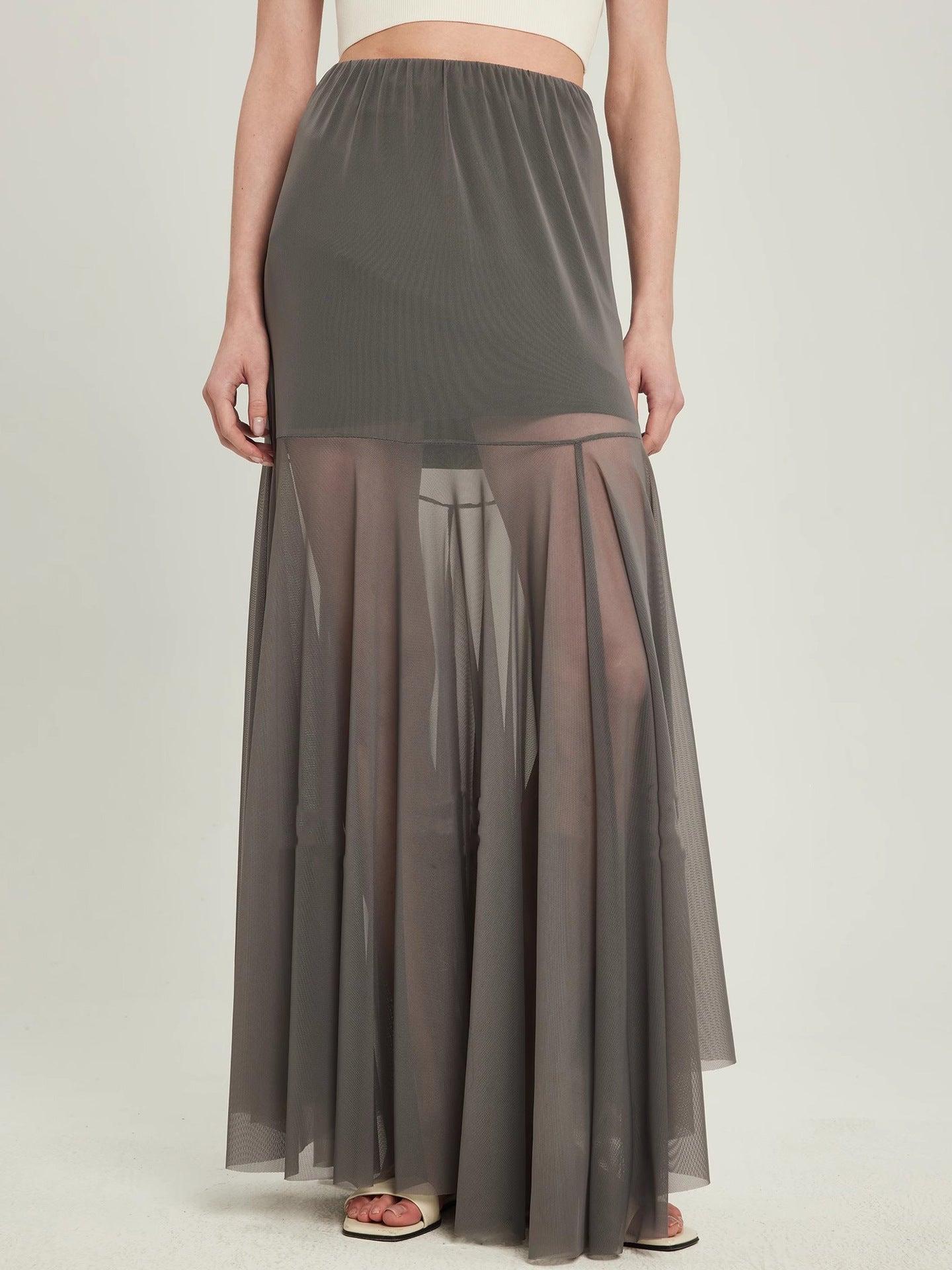 Urban Edge Tulle Panel Maxi Skirt