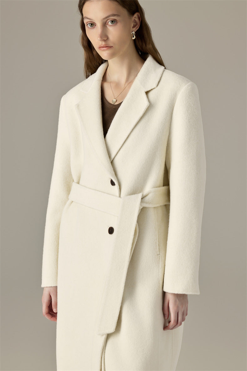 Cashmere Wool Structured Shoulder Coat – Timeless Elegance for Cold Days