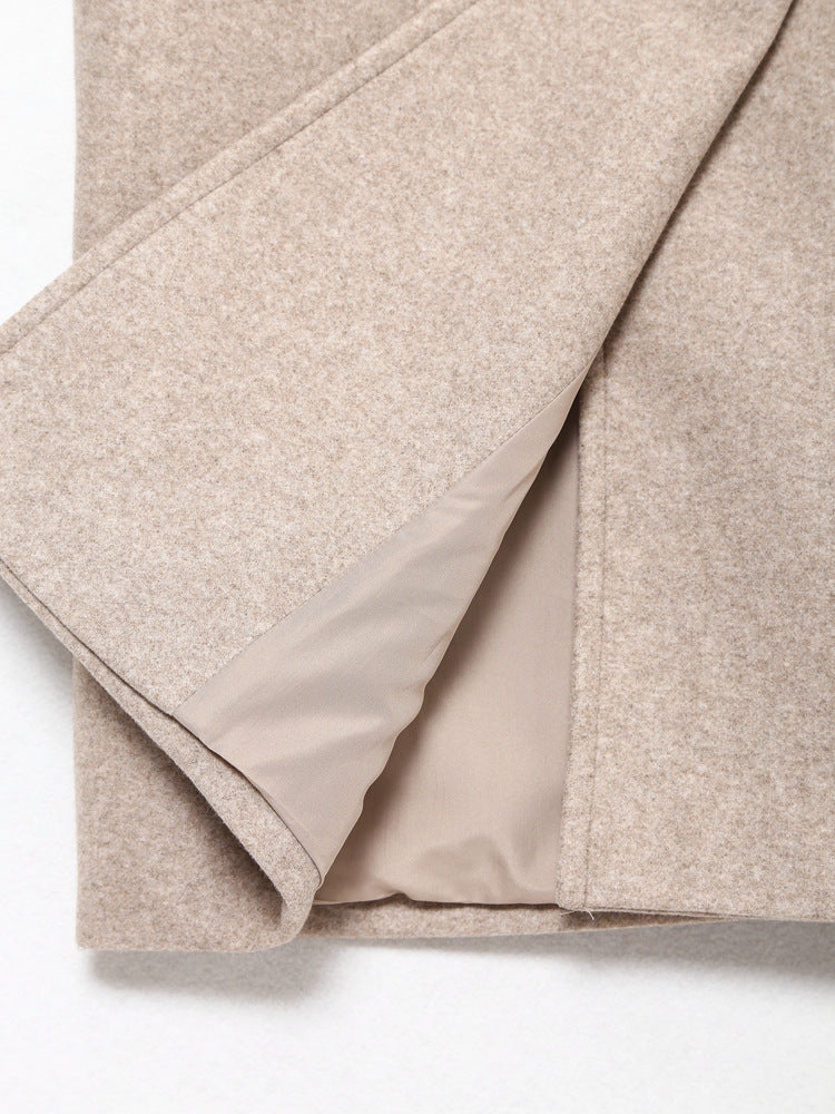 Double-Breasted Cotton Blend Long Coat – Relaxed Fit, Lightweight Warmth