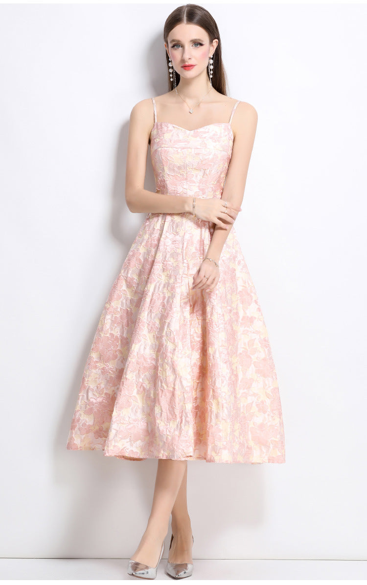 Jacquard Princess-Inspired A-Line Dress