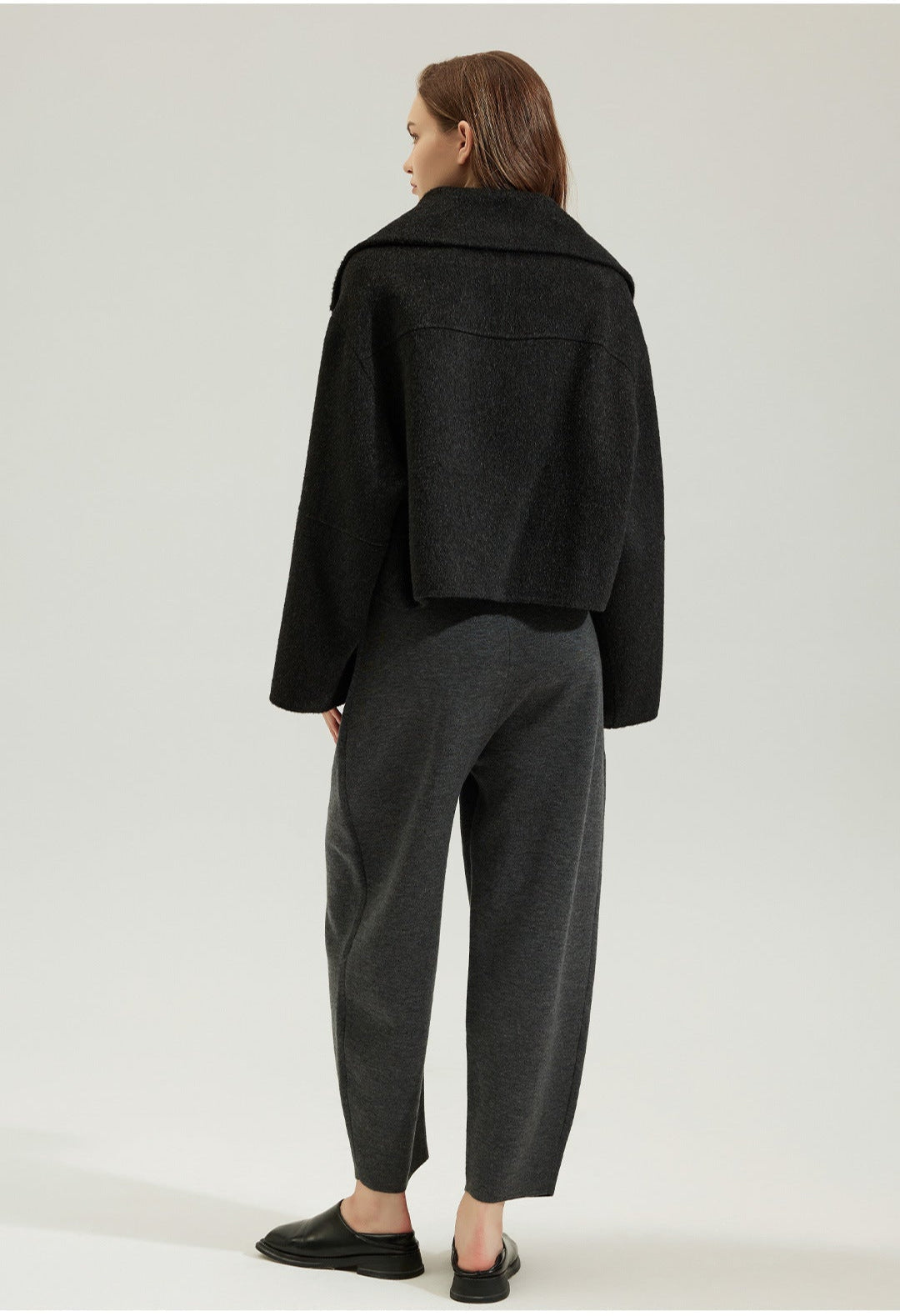 Alpaca Wool Short Coat – Reversible Zippered Wool Jacket