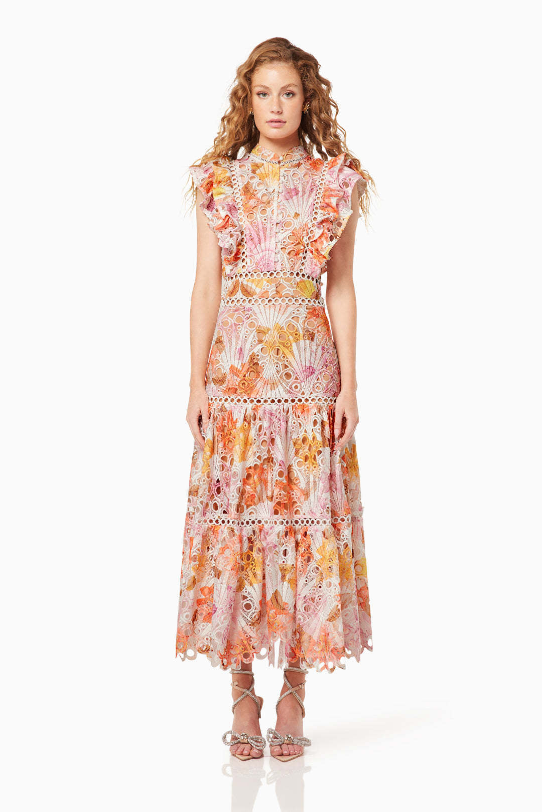 Premium Lace Detail Empire Waist Maxi Dress