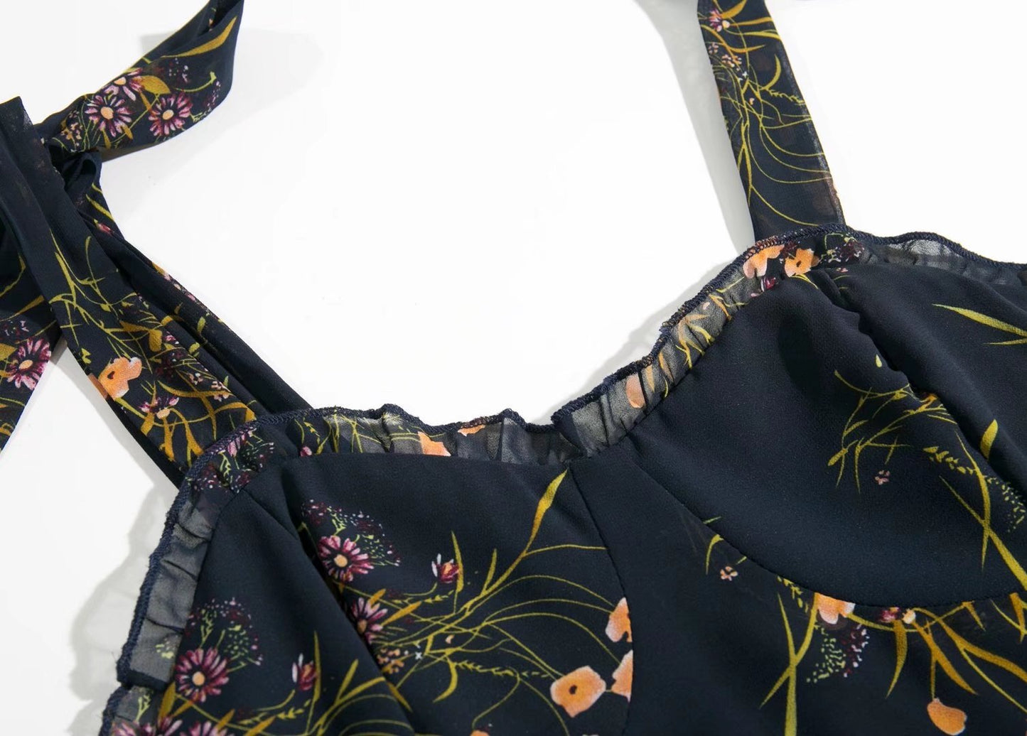 Retro Floral One-Shoulder Maxi Dress