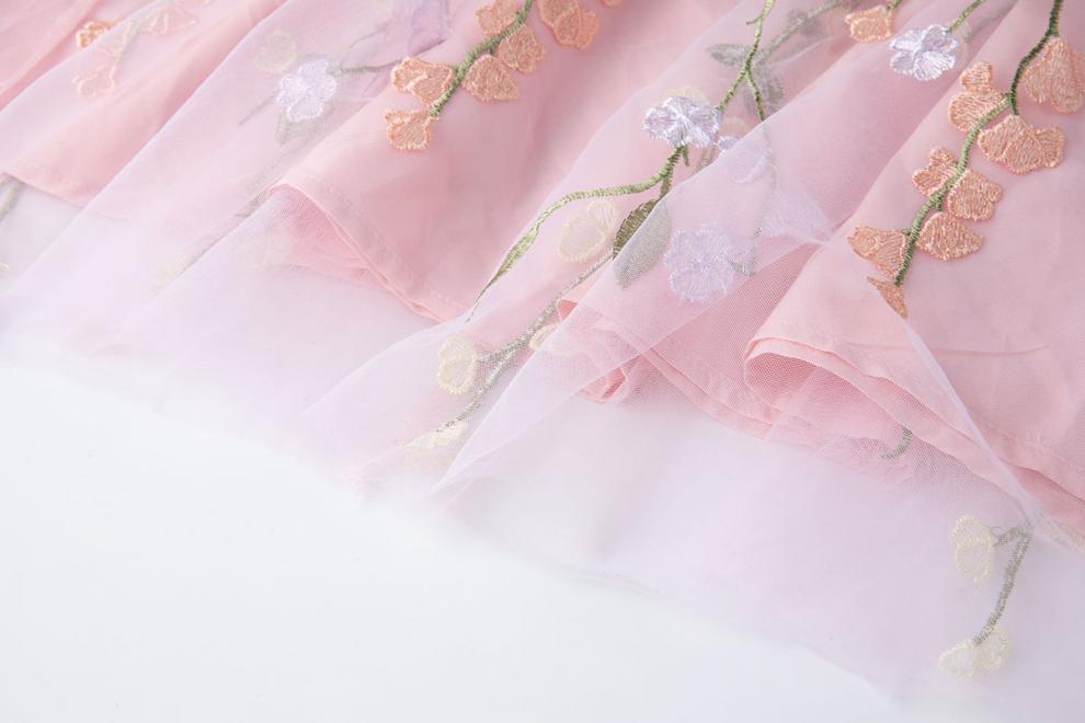 Strapless 3D Floral Embroidered Long Dress