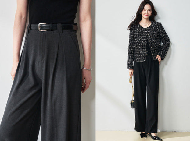 High-Waisted Straight-Leg Women's Trousers
