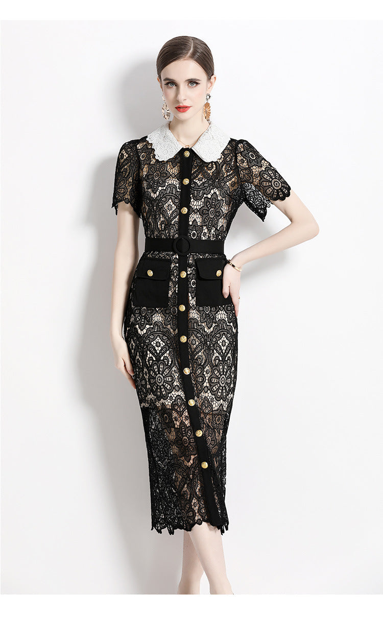Lace Elegance Slim Fit Midi Dress