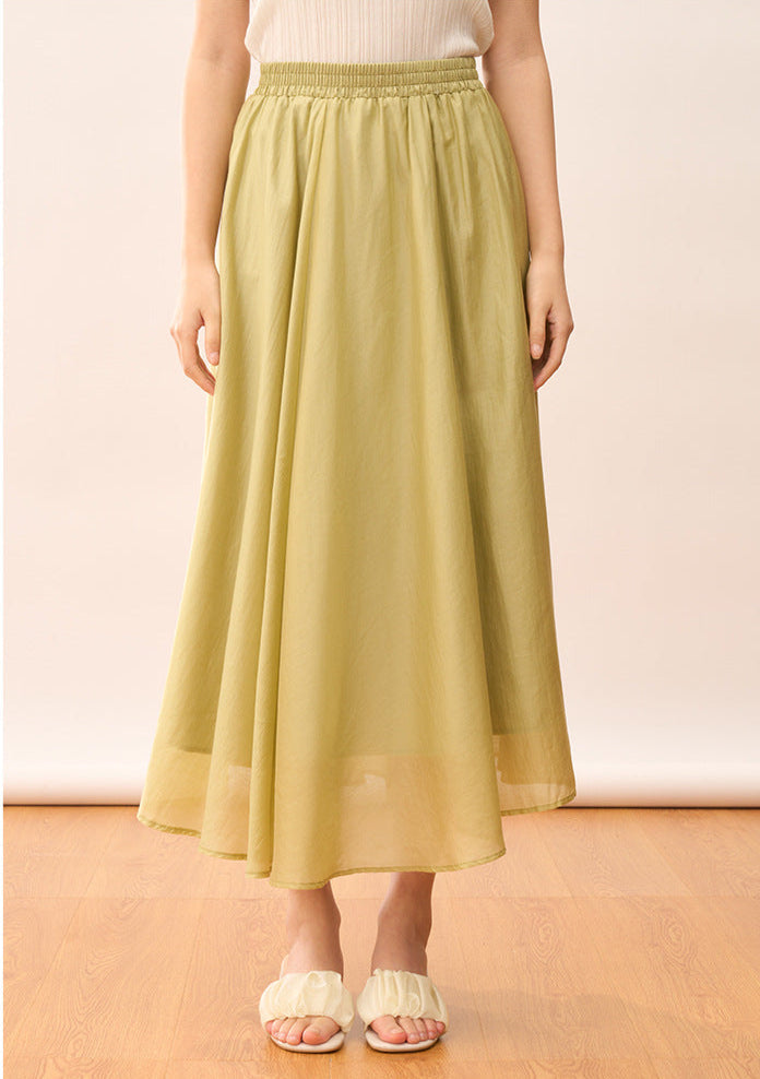 High-Waisted Lightweight A-Line Tencel Skirt
