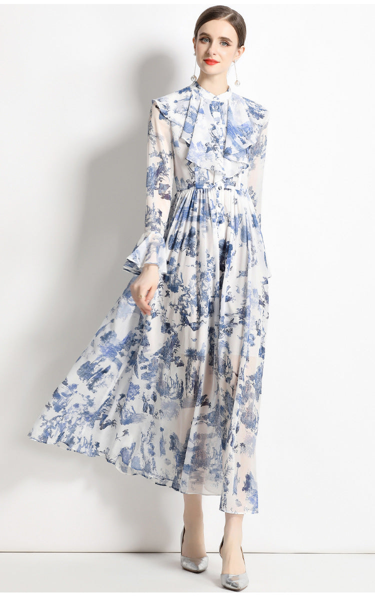 Ink Print Shirt Dress
