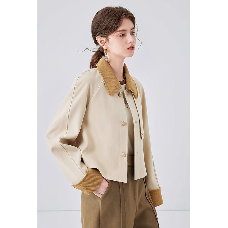 Short Modern Blazer with Stitch Detail – Elegant Slim Fit Jacket
