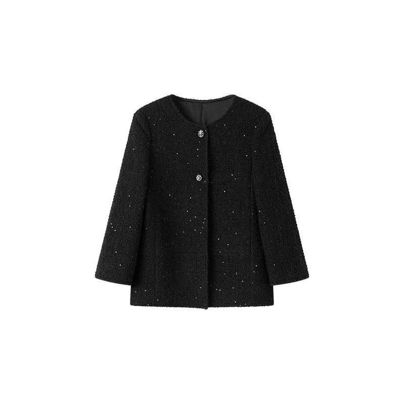 Alpaca Wool Tweed Cropped Jacket