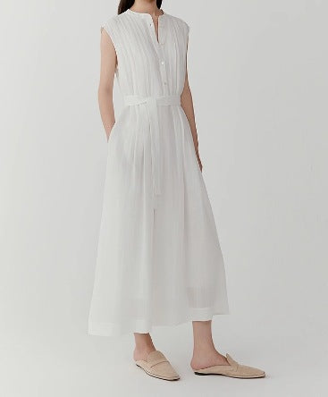 High Waist Vest Shirt Dress
