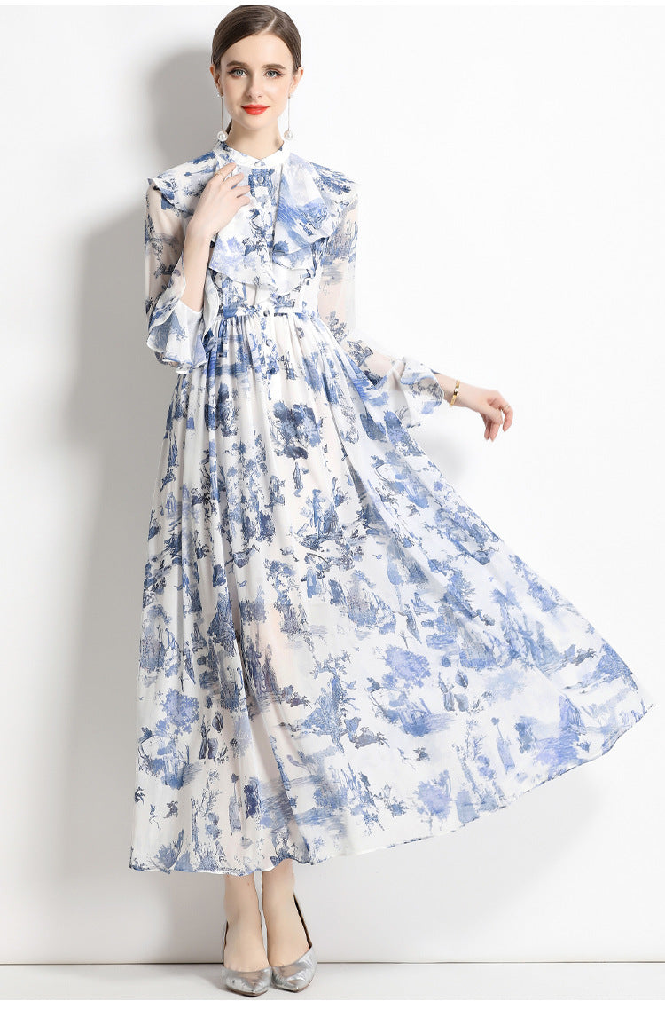 Ink Print Shirt Dress