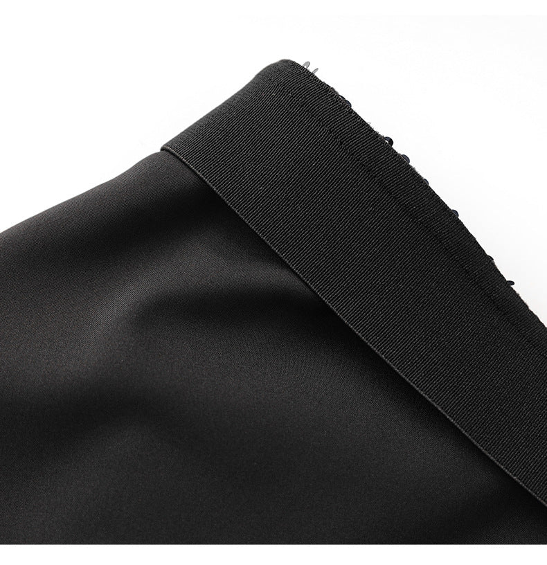 Velvet-Shine Sequin A-Line Midi Skirt