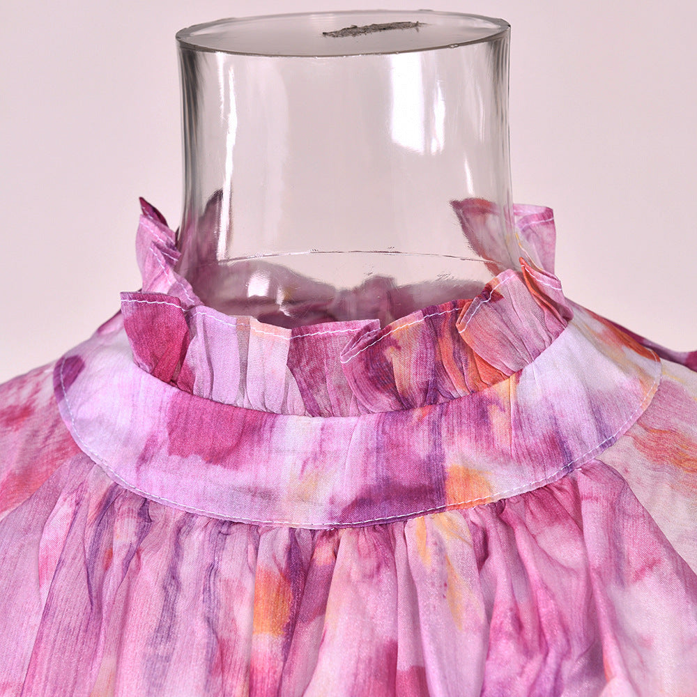 "Sea of Flowers" Backless Midi Dress – Romantic Vintage Charm