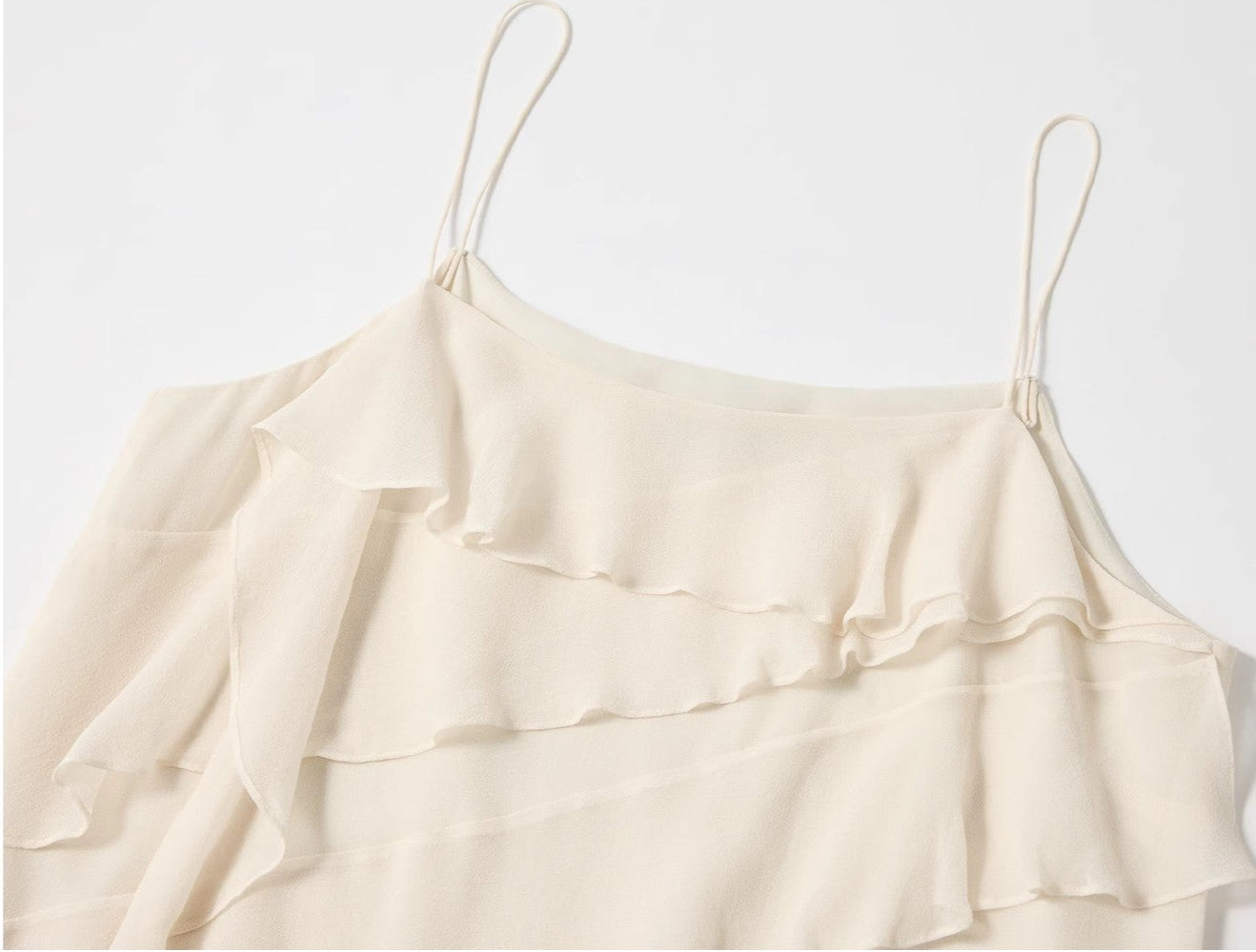 Asymmetric Ruffled Strappy Long Dress