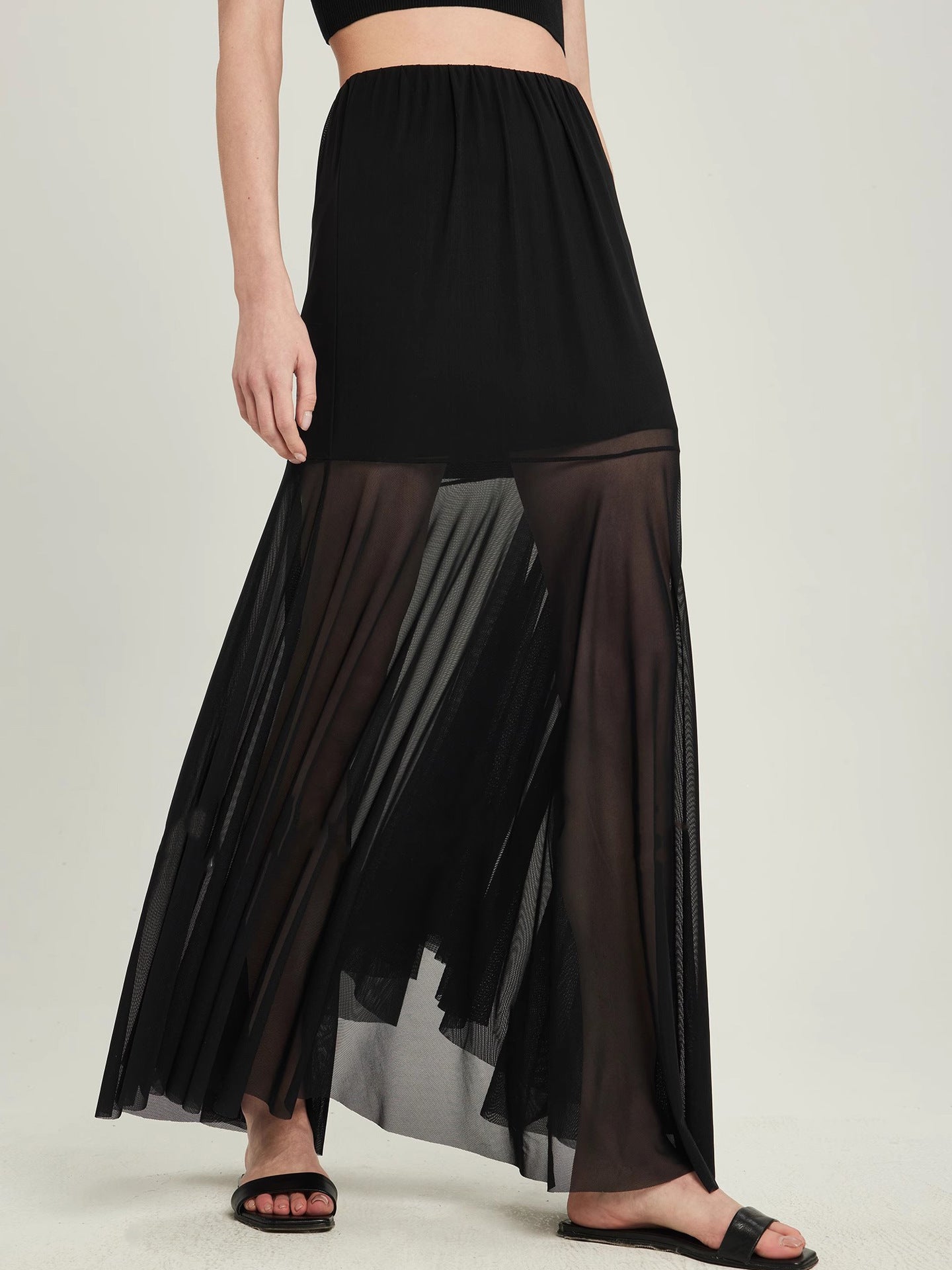 Urban Edge Tulle Panel Maxi Skirt