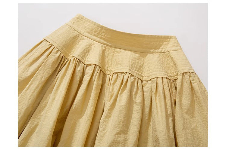 Yellow Top & High Waist Midi Skirt Set