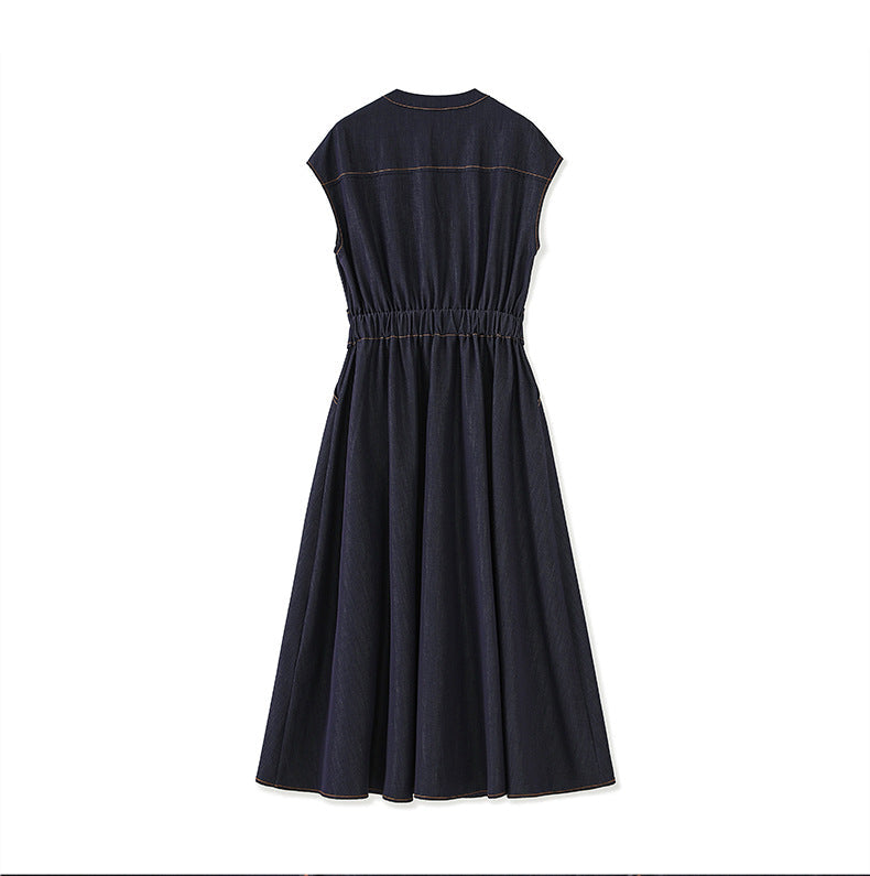 Silken Touch Cotton Denim Midi Dress
