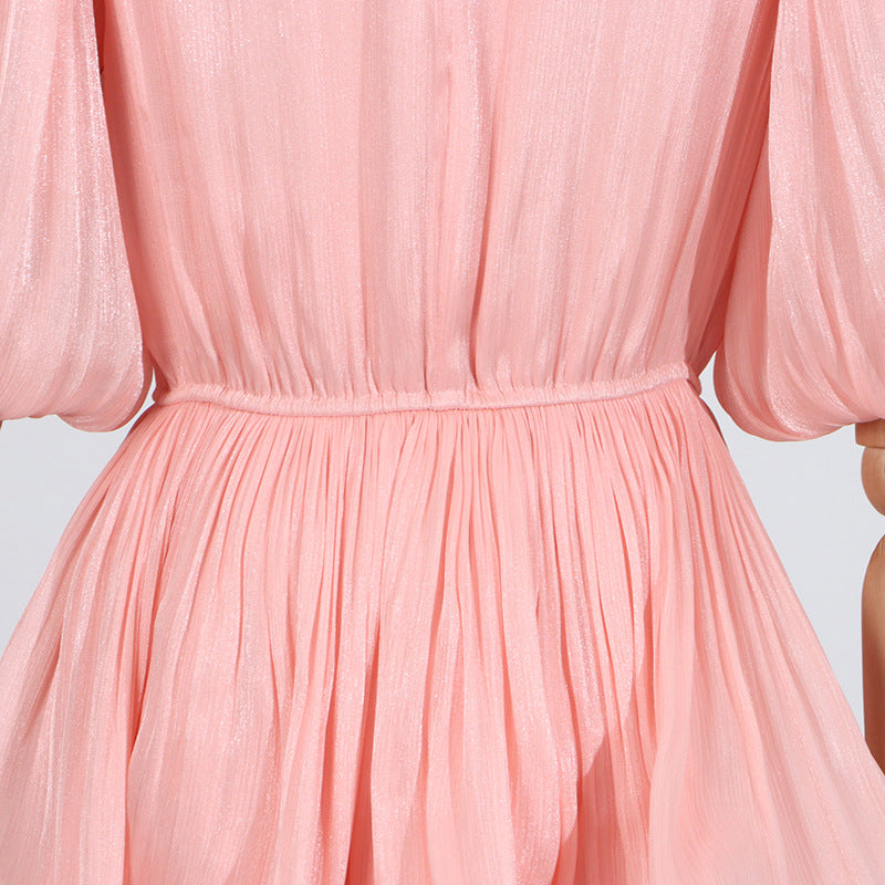 Retro Ruffle Elegance Maxi Dress – Summer Feminine Charm
