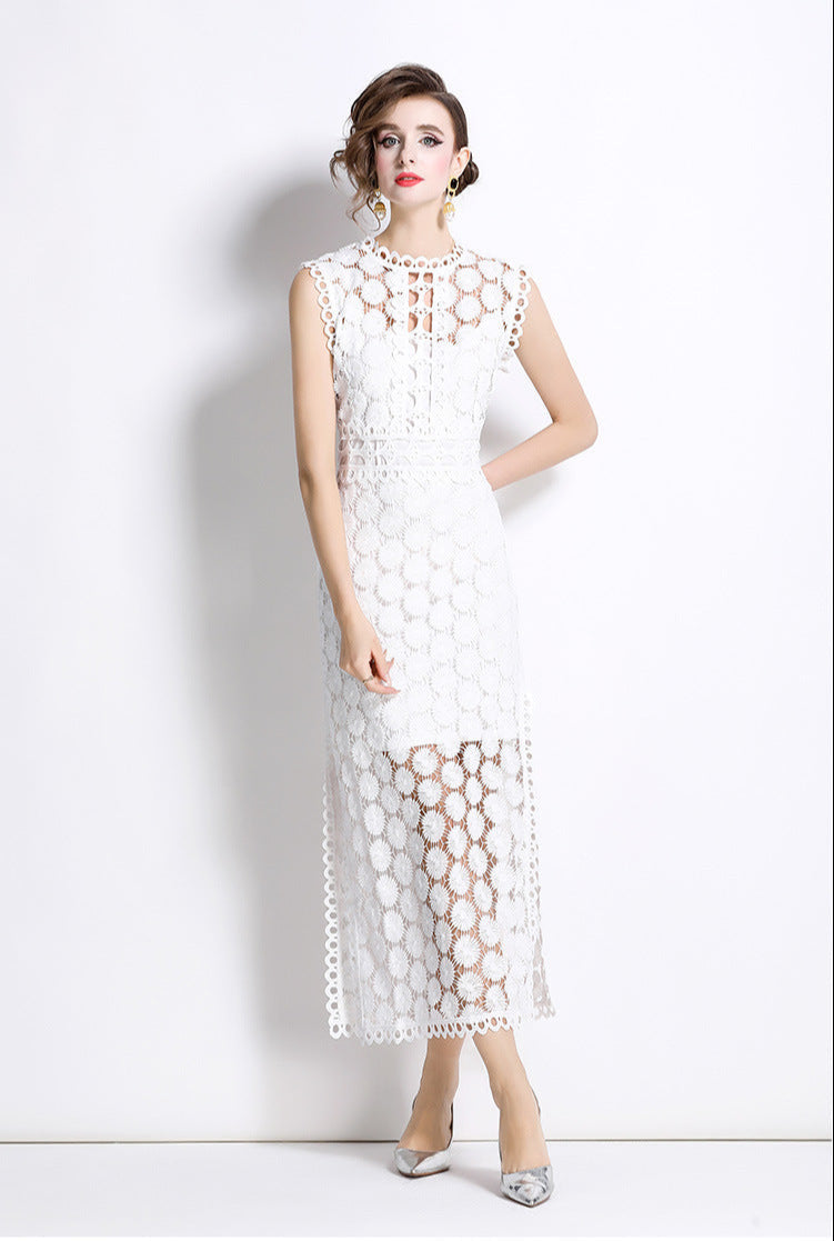 Lace Detail Two-Piece Maxi Dress Set