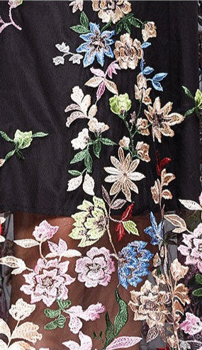 Elegant Summer Dress with Colorful Embroidery