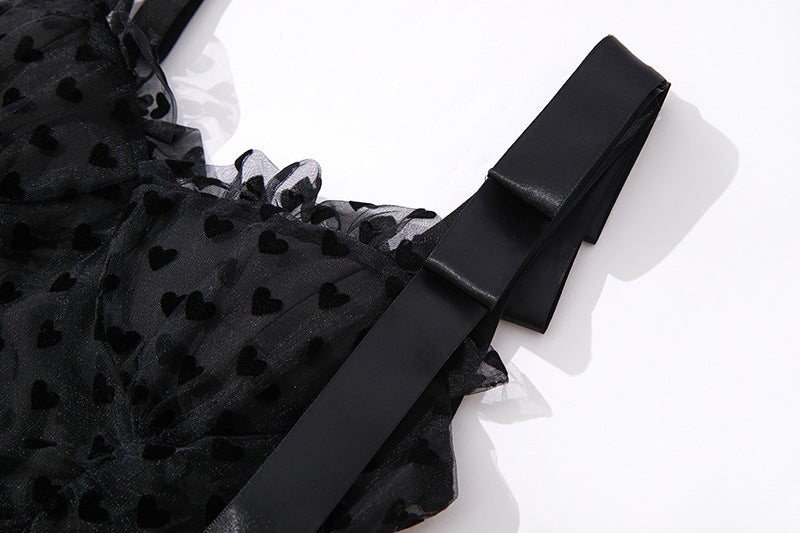 Love Dots Ruffled Maxi Dress – Adjustable Straps