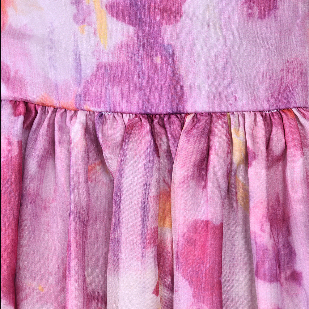 "Sea of Flowers" Backless Midi Dress – Romantic Vintage Charm
