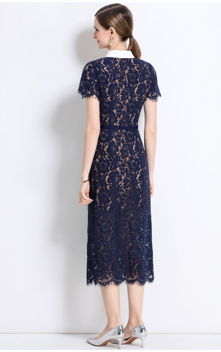 Lace Elegance Slim Fit Midi Dress