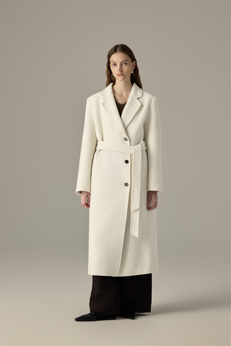 Cashmere Wool Structured Shoulder Coat – Timeless Elegance for Cold Days