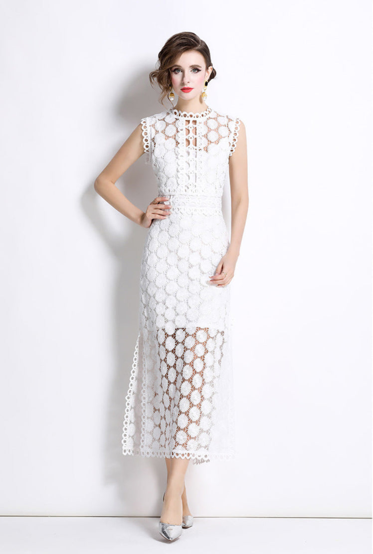 Lace Detail Two-Piece Maxi Dress Set