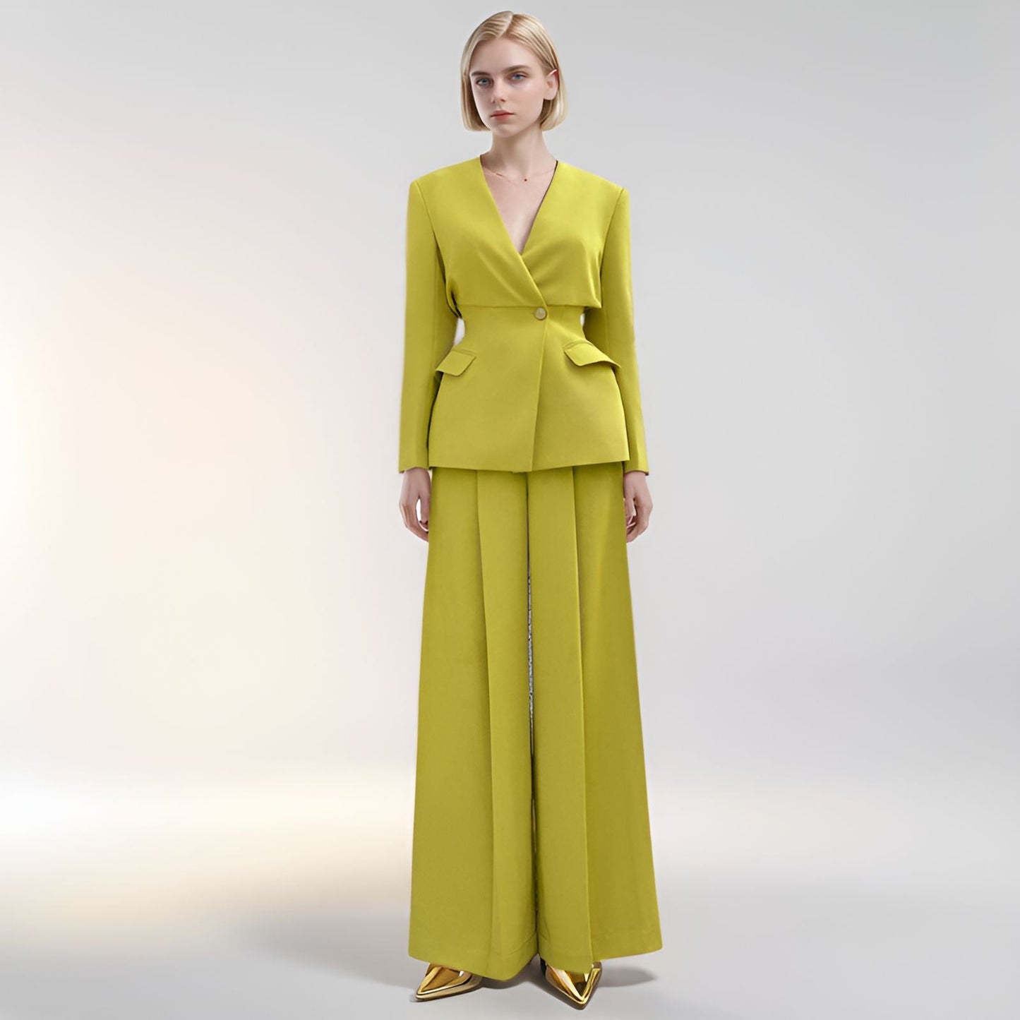 Urban Power Suit – Two-Piece Blazer & Wide-Leg Pants Set