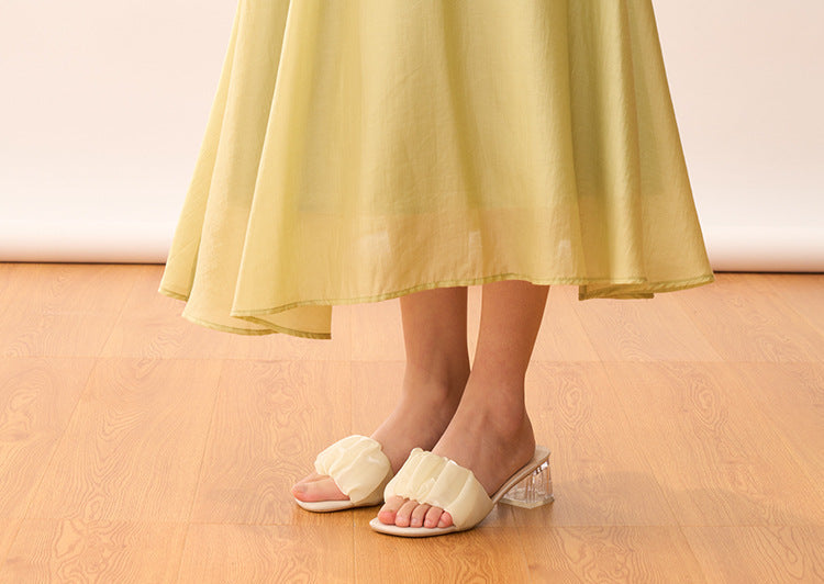 High-Waisted Lightweight A-Line Tencel Skirt