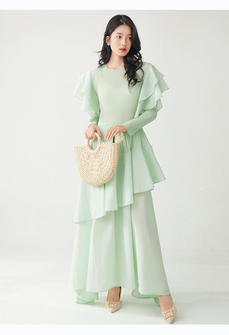 Ruffled Comfort Maxi Dress – One Size