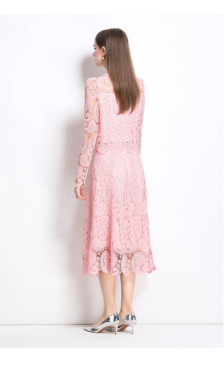 Retro Waterproof Lace Two-Piece Set