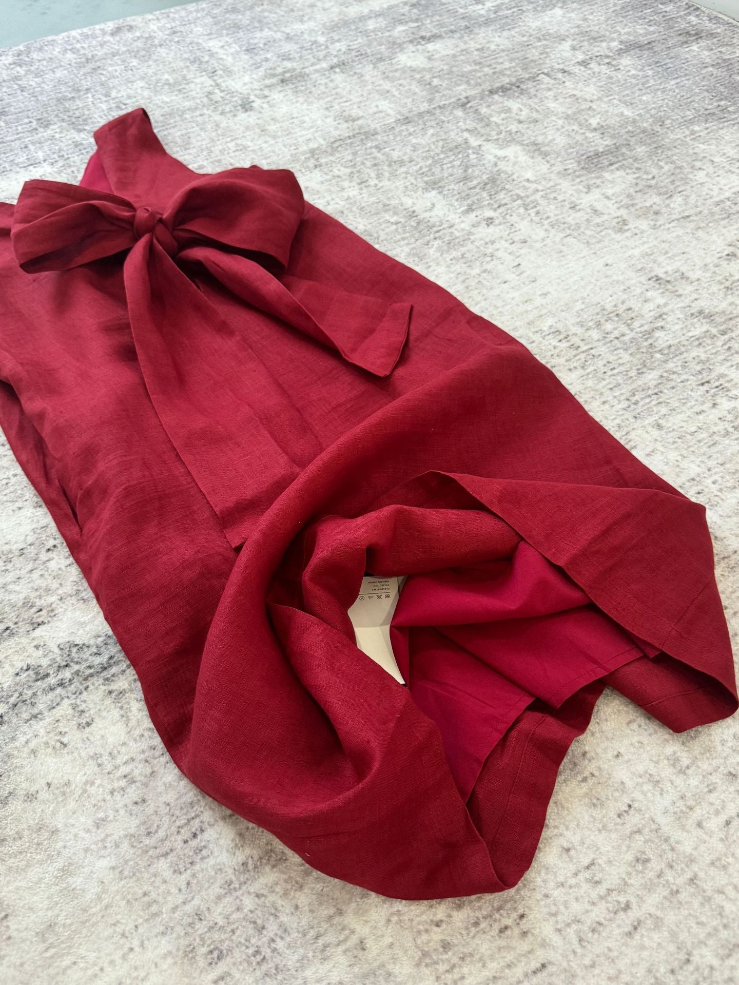 Linen Bow-Back Sleeveless Summer Dress