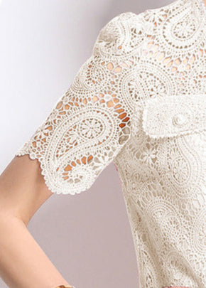 Retro Waterproof Lace Two-Piece Set