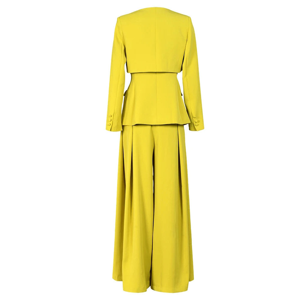 Urban Power Suit – Two-Piece Blazer & Wide-Leg Pants Set