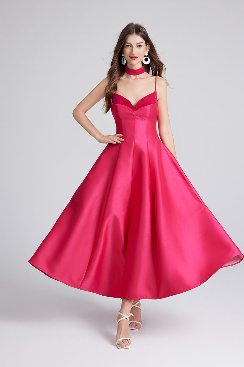 Monaco Glow Satin Evening Dress