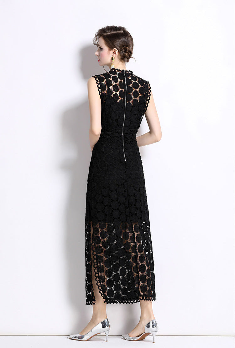 Lace Detail Two-Piece Maxi Dress Set