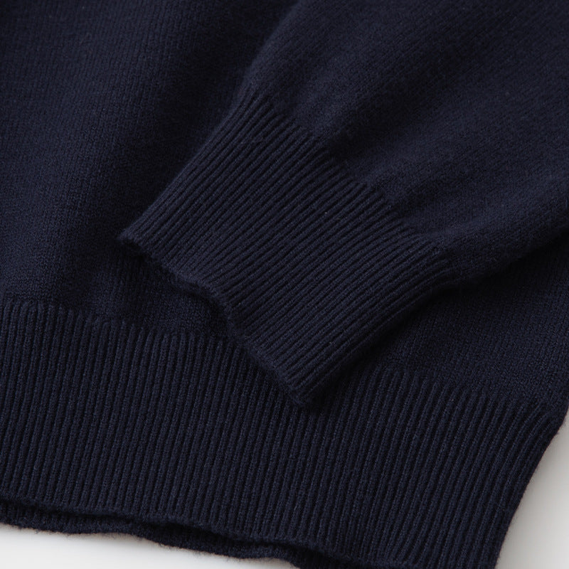 Fake Two-Piece Women's Sweater – Striped Polo Collar Design