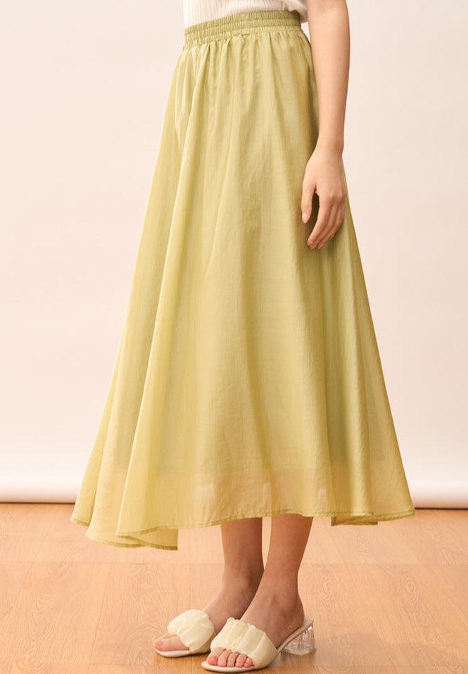 High-Waisted Lightweight A-Line Tencel Skirt