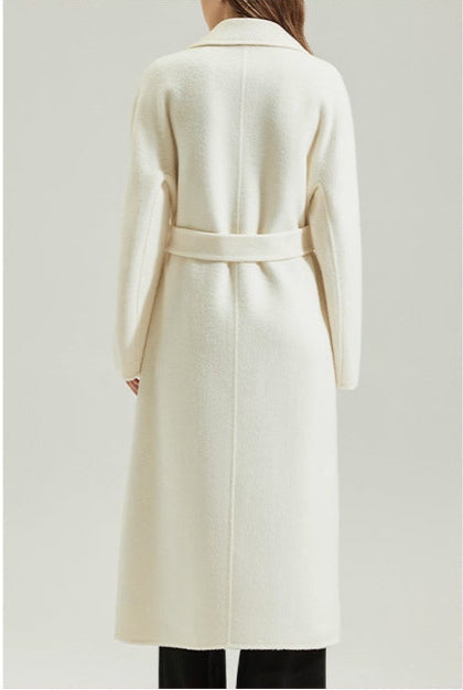 Classic Long Wool-Alpaca Coat – Double-Breasted British Style