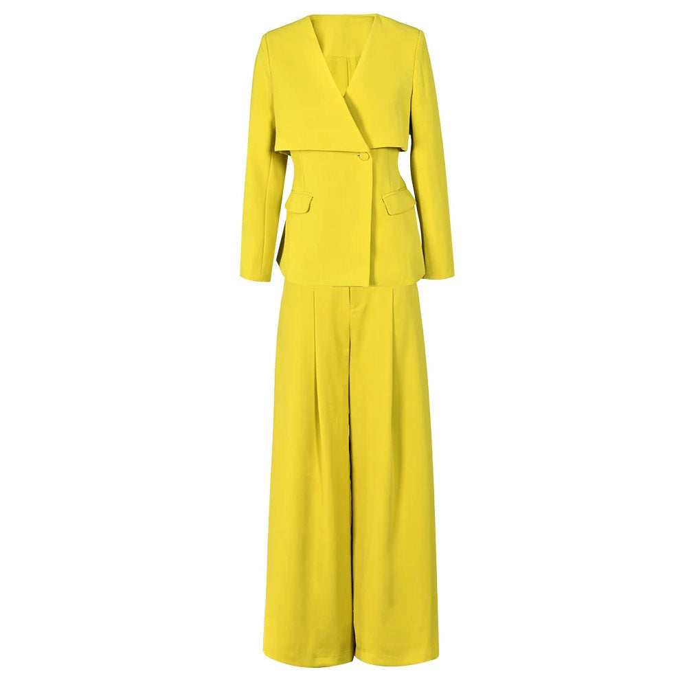 Urban Power Suit – Two-Piece Blazer & Wide-Leg Pants Set