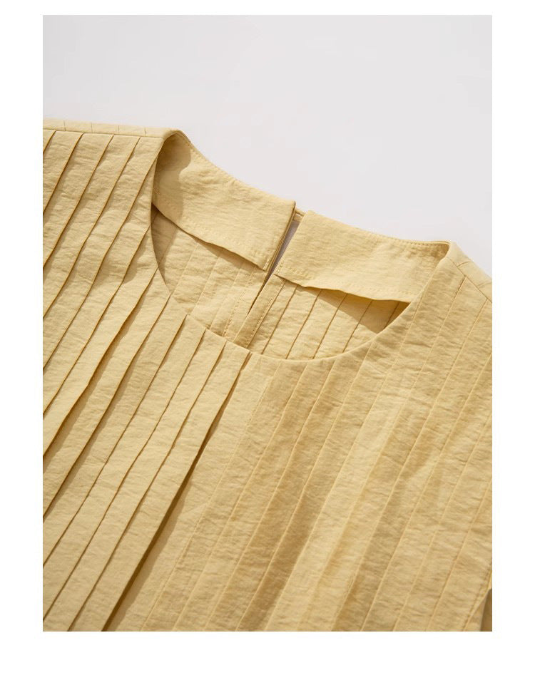 Yellow Top & High Waist Midi Skirt Set